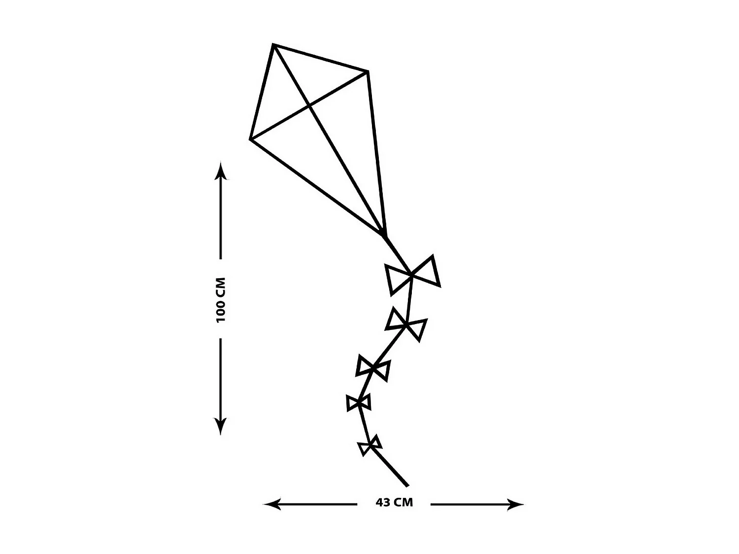 Décoration en Métal Cerf-volant, Noir, 43x1,5x100 cm, EPIKASA