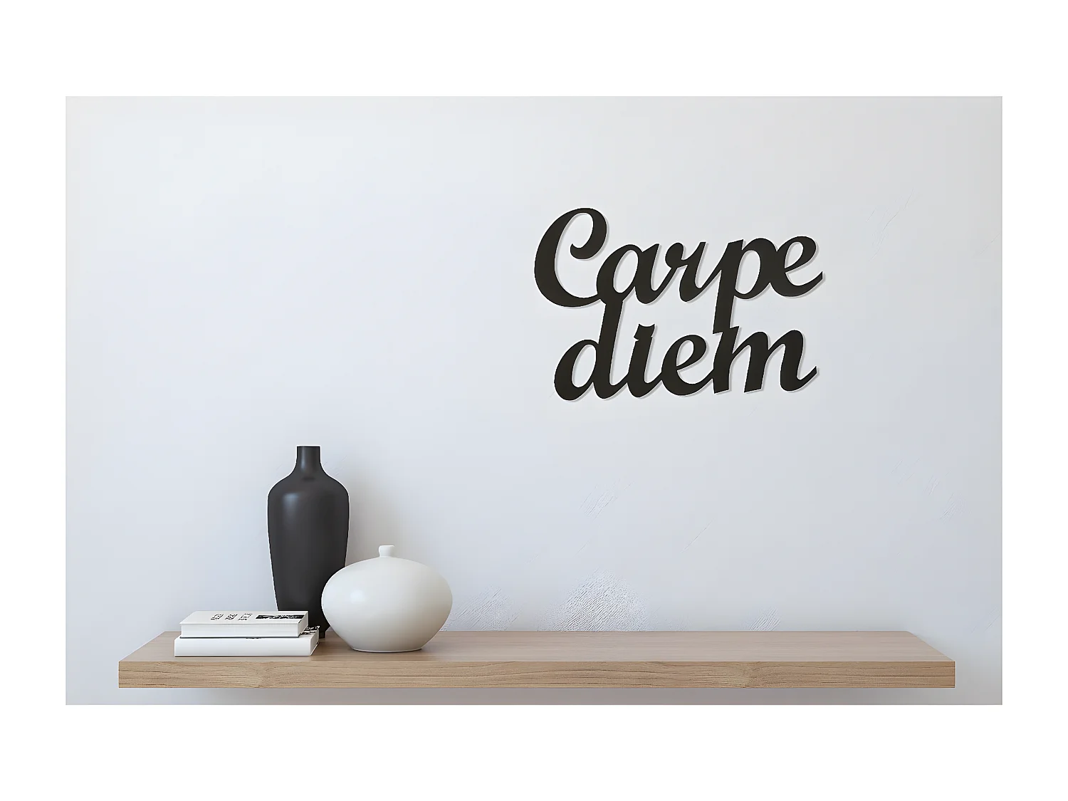 Décoration en Métal Carpediem, Noir, 50x1,5x38 cm, EPIKASA