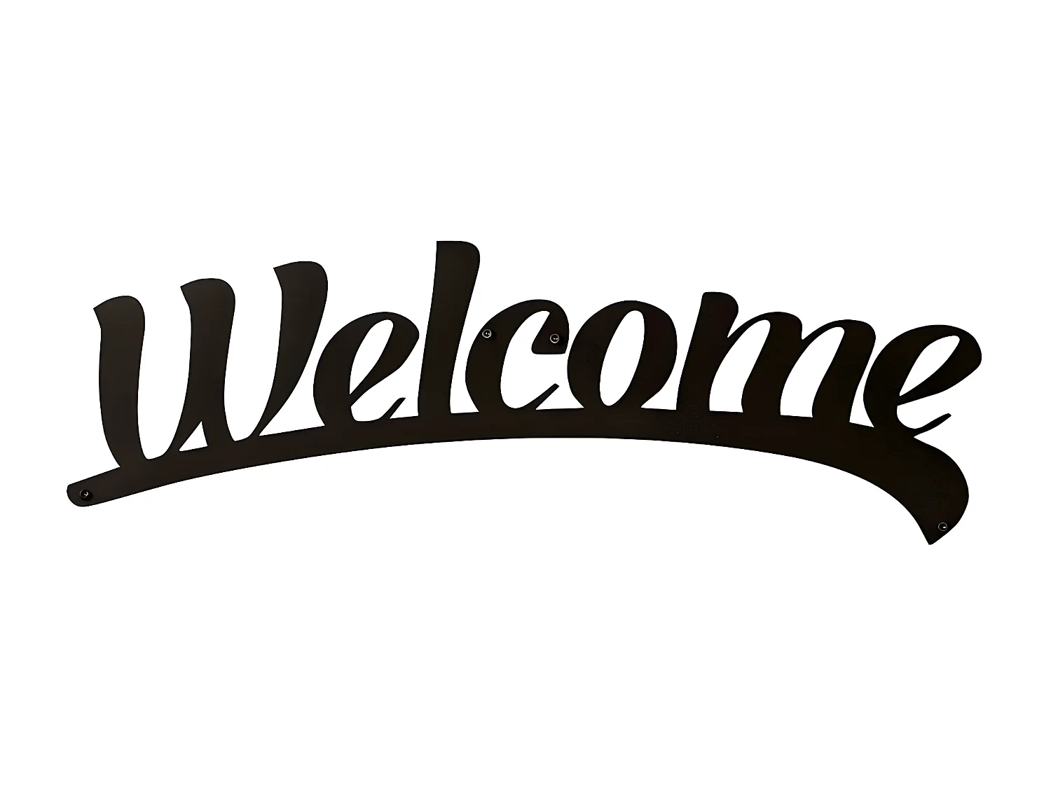 Decoração em Metal Welcome 3, Preto, 50x1,5x15 cm, EPIKASA