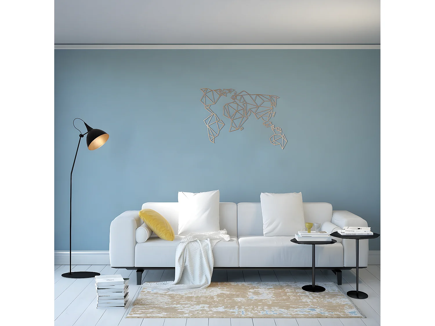 Dekoracja Metalowa Mapa świata 17, Miedź, 100x1,5x58 cm, EPIKASA