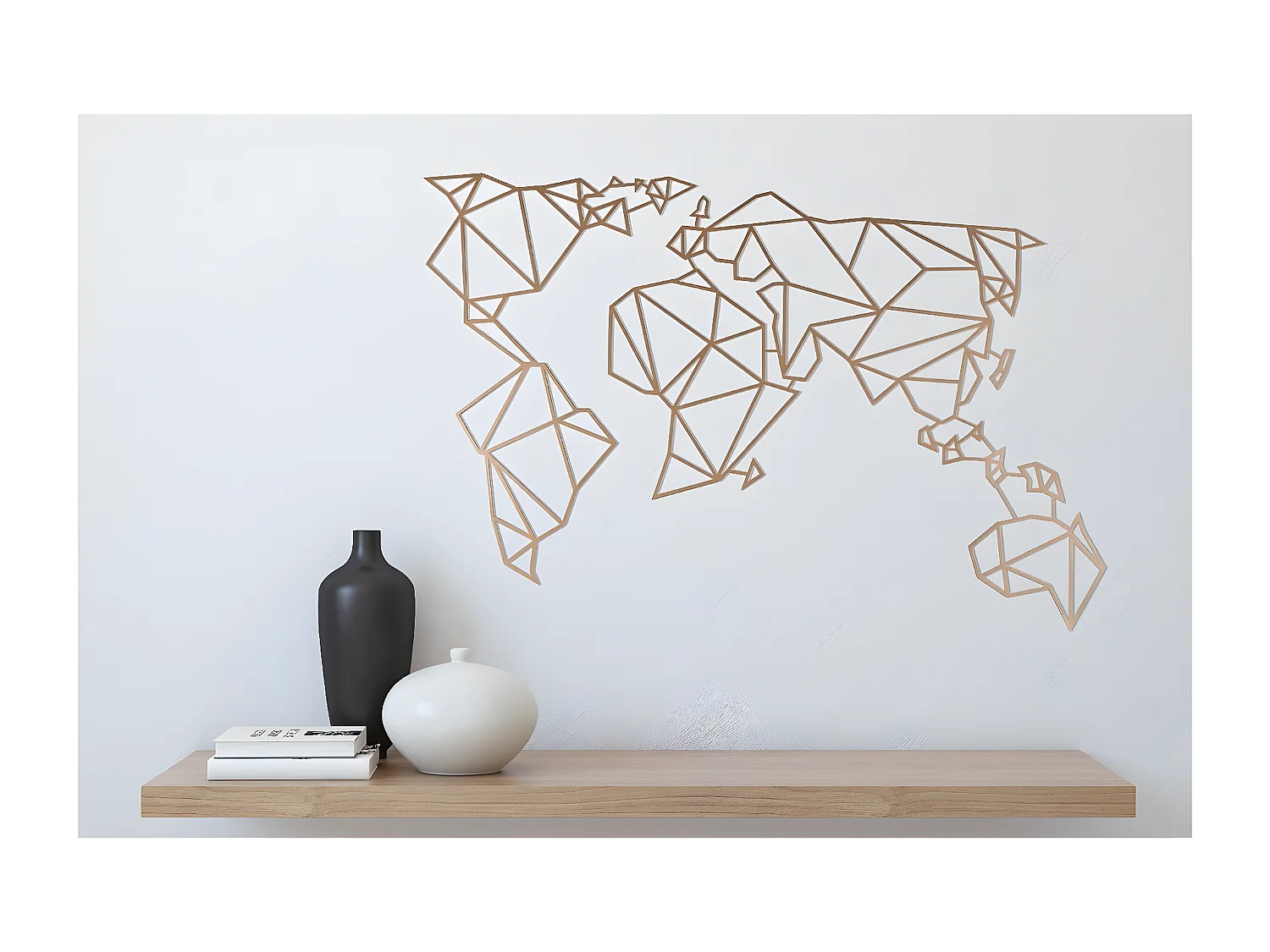 Dekoracja Metalowa Mapa świata 17, Miedź, 100x1,5x58 cm, EPIKASA