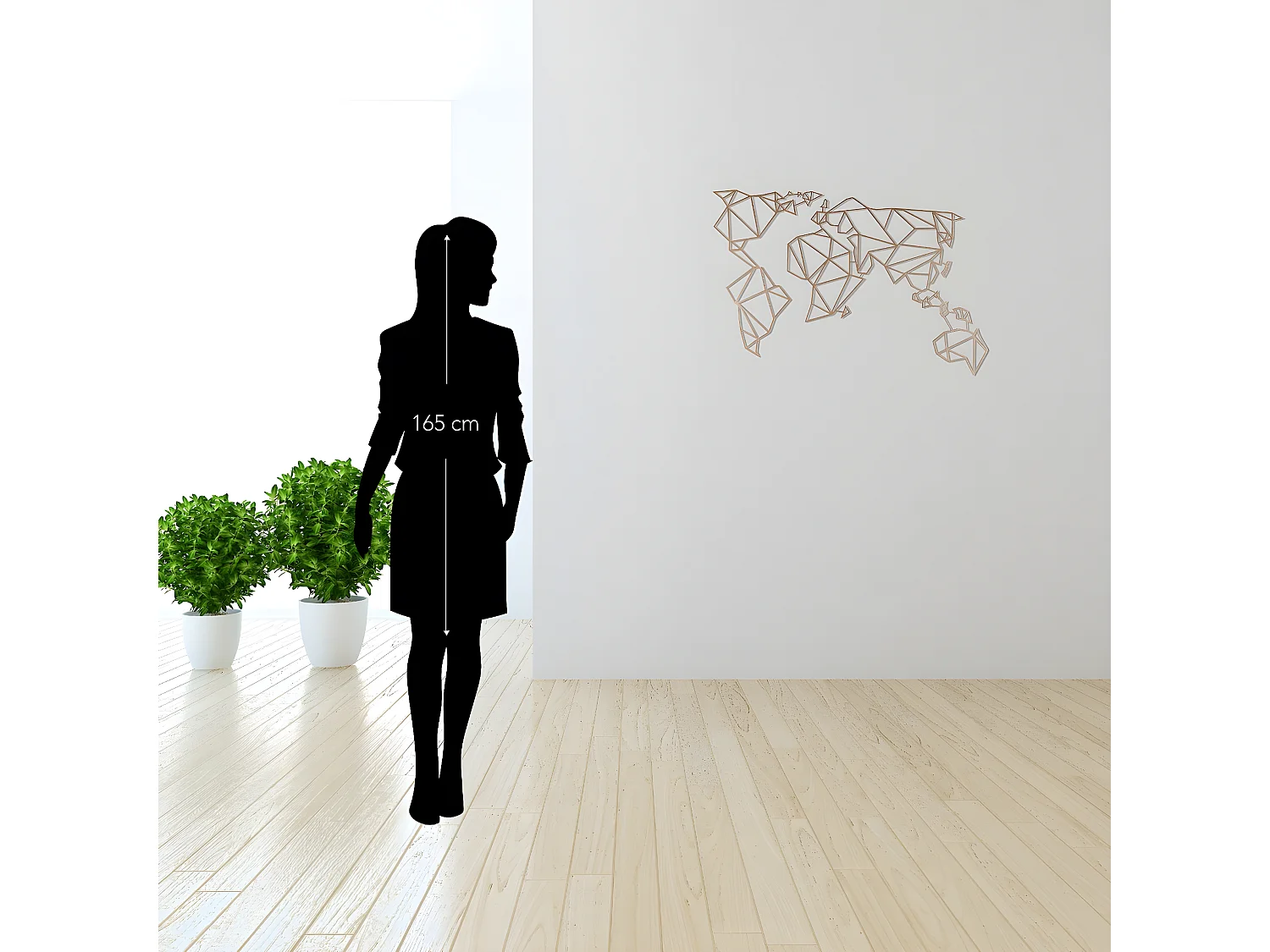 Dekoracja Metalowa Mapa świata 17, Miedź, 100x1,5x58 cm, EPIKASA