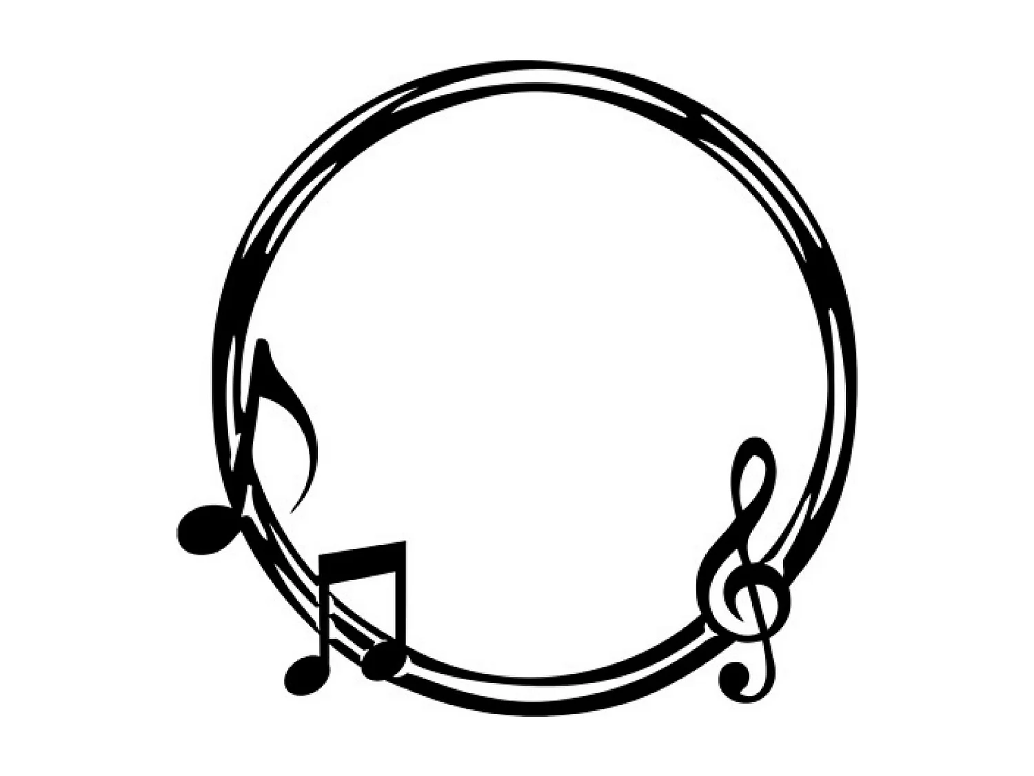 Décoration en Métal Notes Cercle 2, Noir, 62x1,5x60 cm, EPIKASA