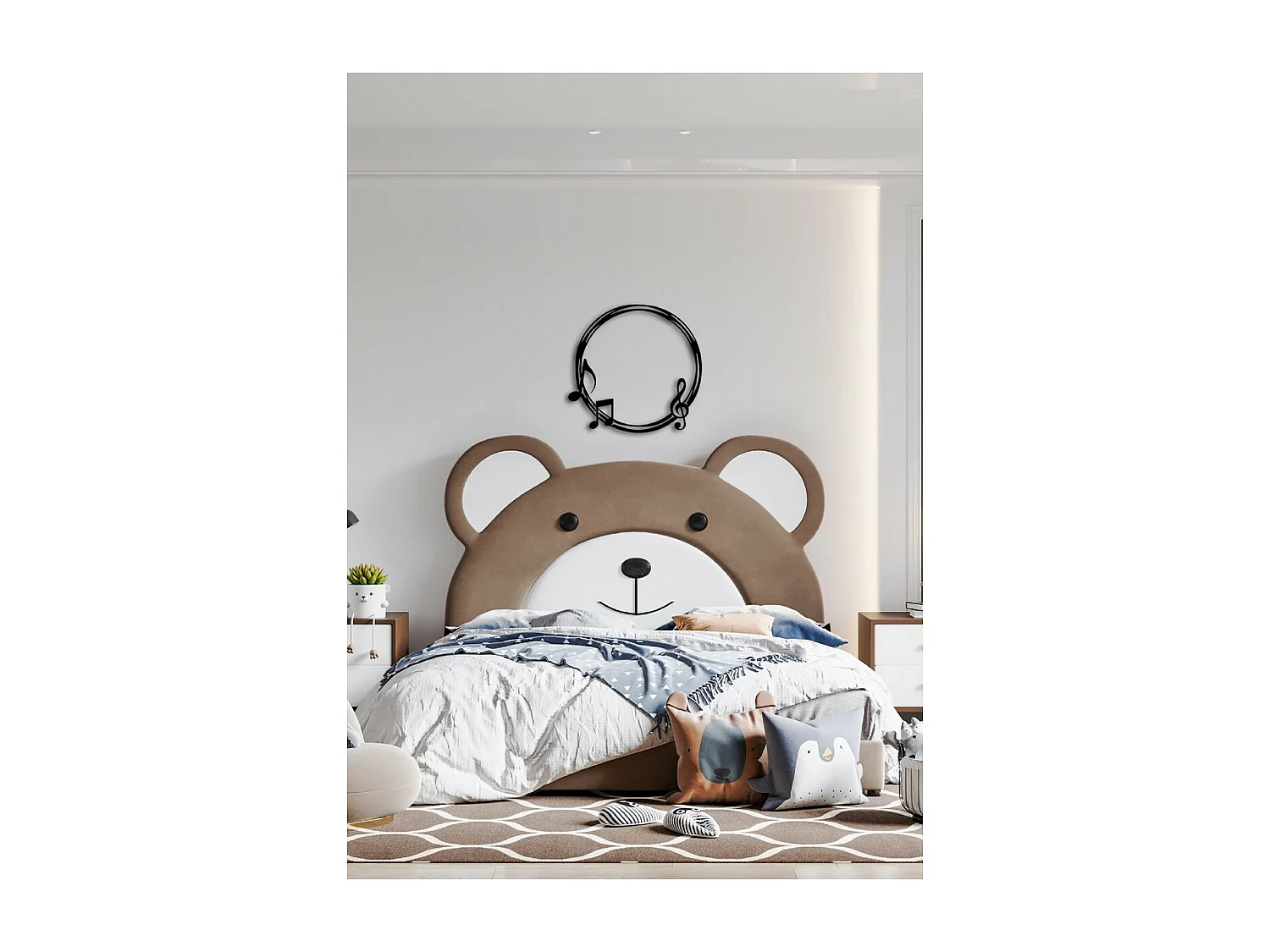 Décoration en Métal Notes Cercle 2, Noir, 62x1,5x60 cm, EPIKASA