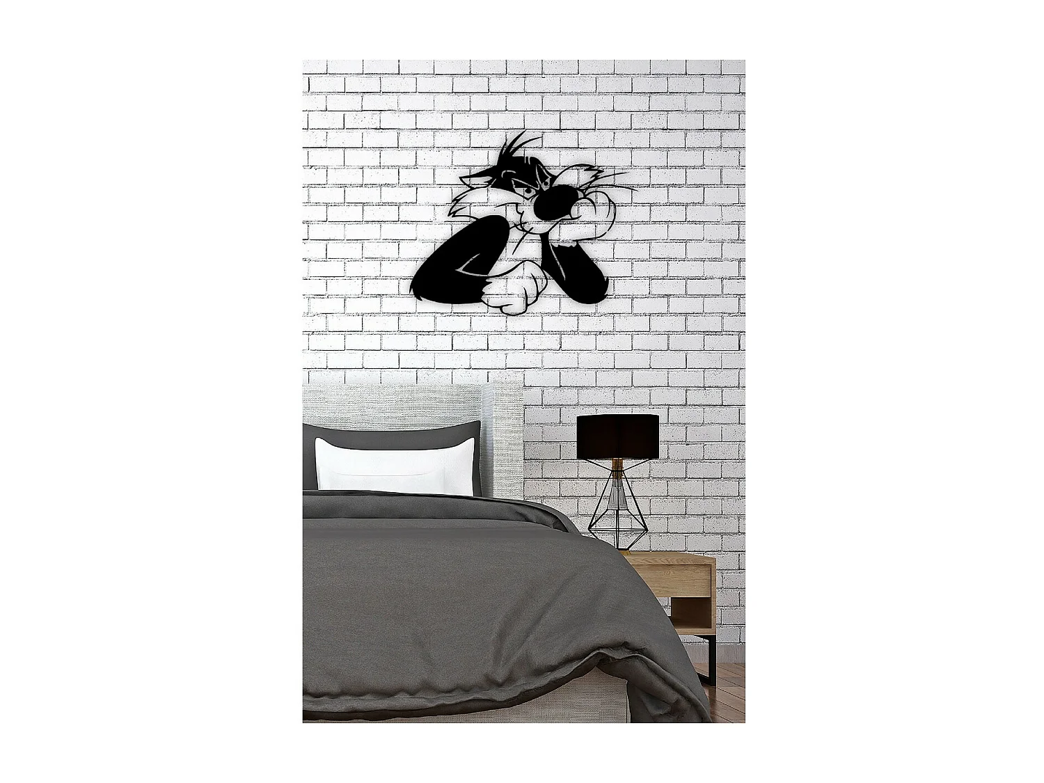 Décoration en Métal Grosminet, Noir, 71x1,5x57 cm, EPIKASA