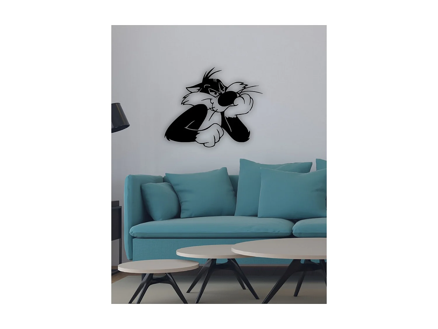 Décoration en Métal Grosminet, Noir, 71x1,5x57 cm, EPIKASA