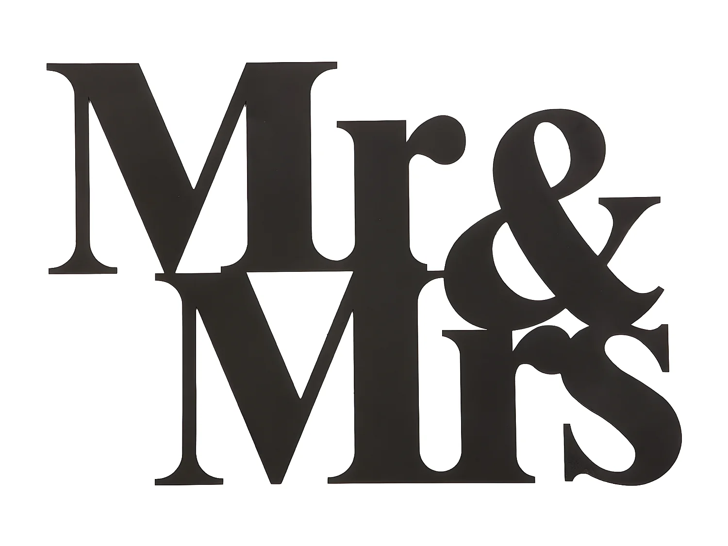 Décoration en Métal Monsieur et Madame, Noir, 50x1,5x35 cm, EPIKASA