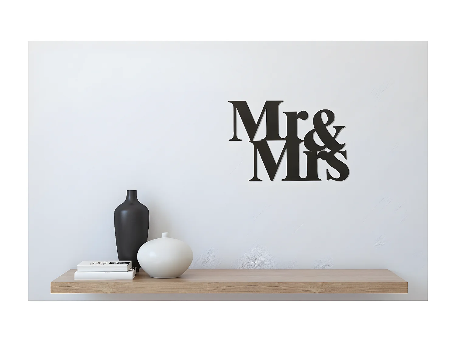 Décoration en Métal Monsieur et Madame, Noir, 50x1,5x35 cm, EPIKASA