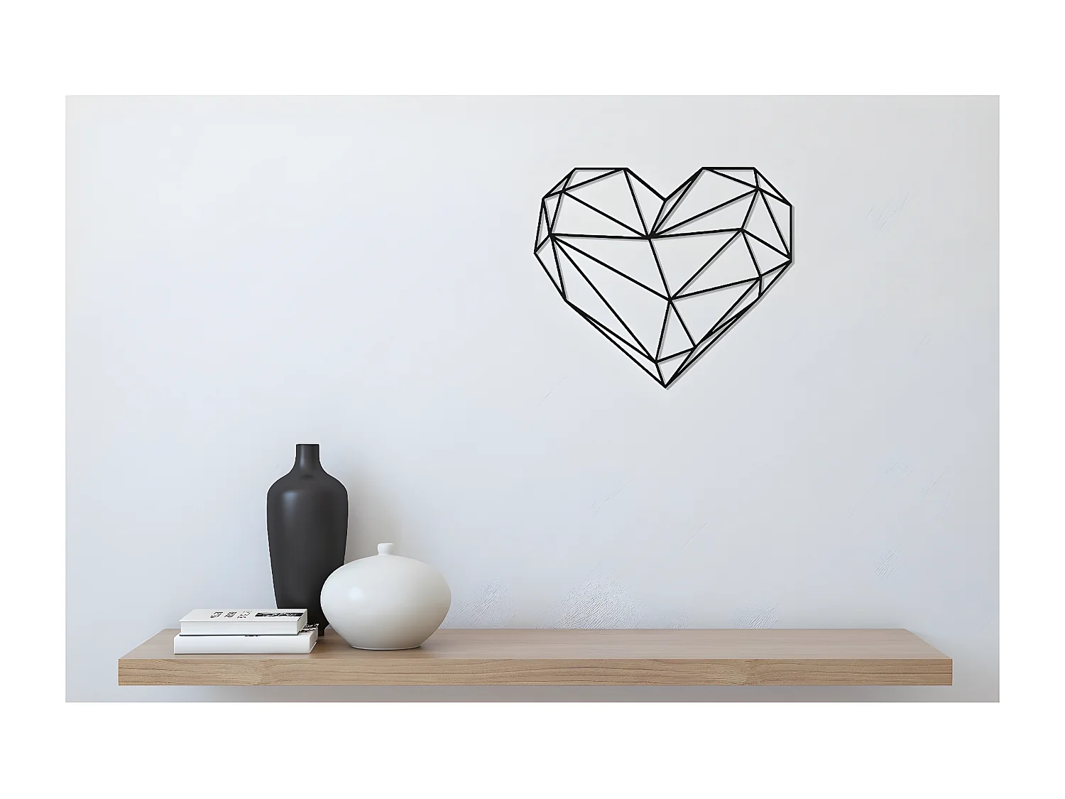Décoration en Métal Cœur 9, Noir, 47x1,5x40 cm, EPIKASA