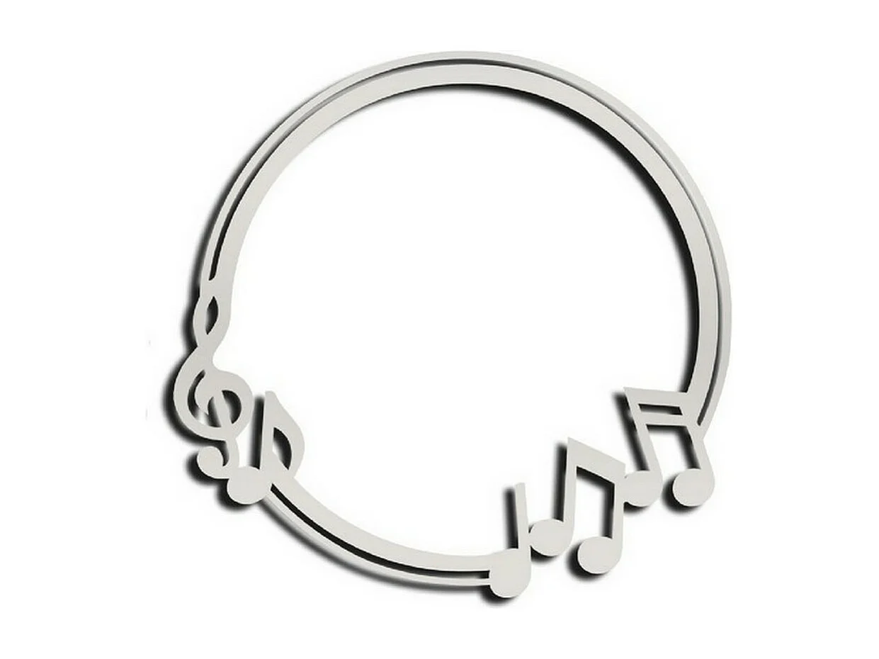 Décoration en Métal Notes Cercle 1, Argent, 82x1,5x80 cm, EPIKASA