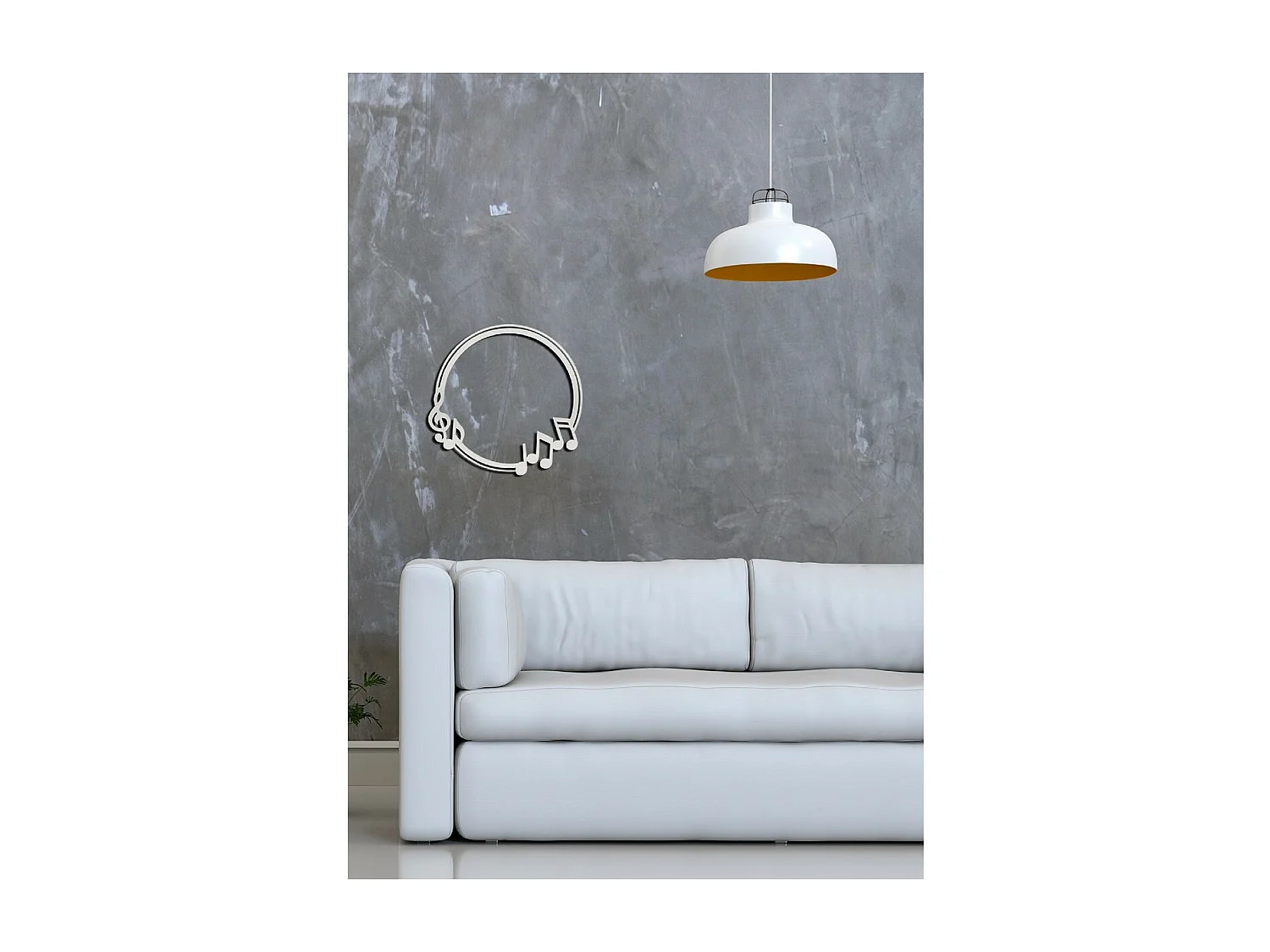 Décoration en Métal Notes Cercle 1, Argent, 82x1,5x80 cm, EPIKASA