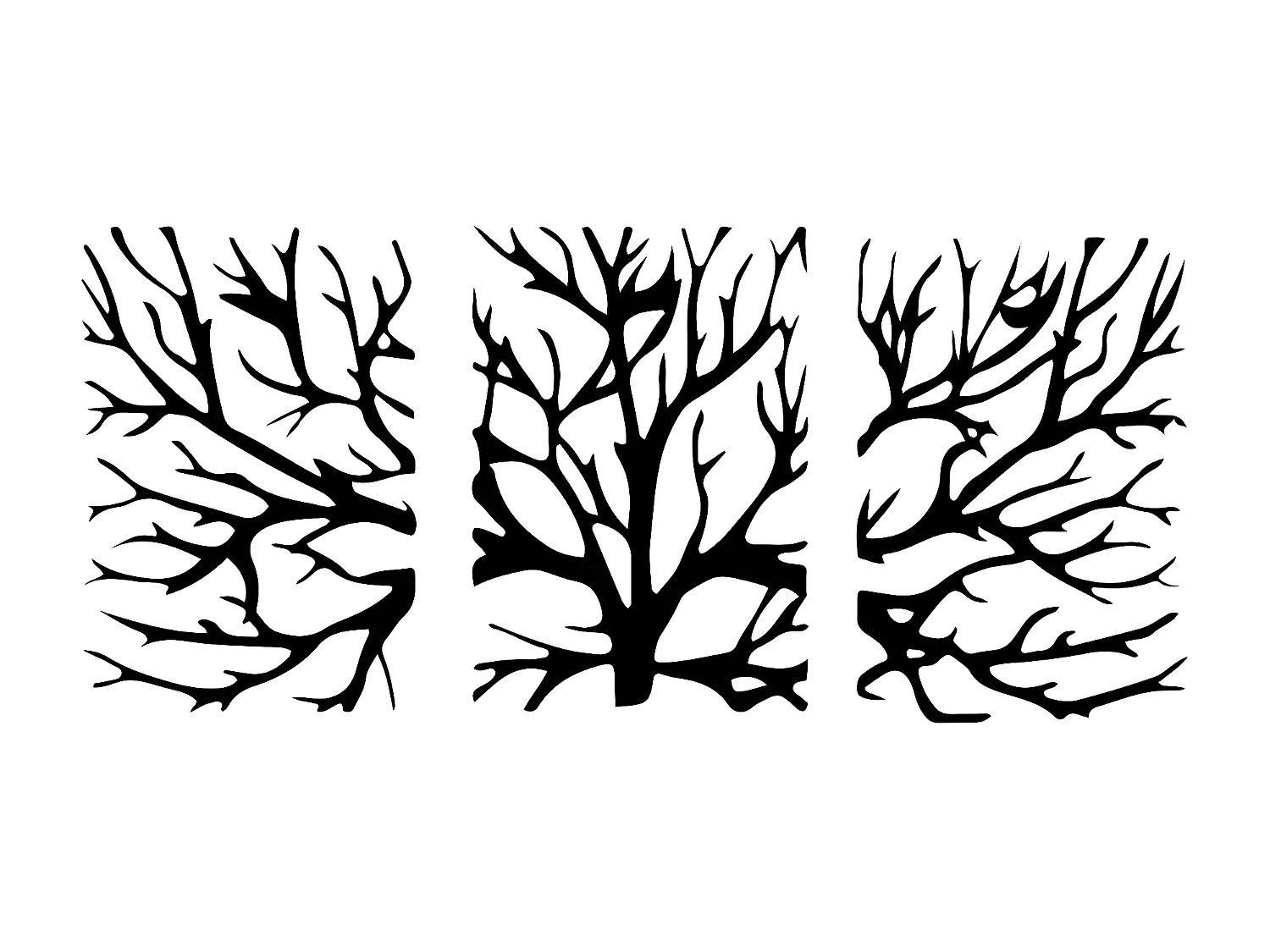 Metalen Decoratie Boom 21 - Zwart - 160x1,5x70 cm - EPIKASA