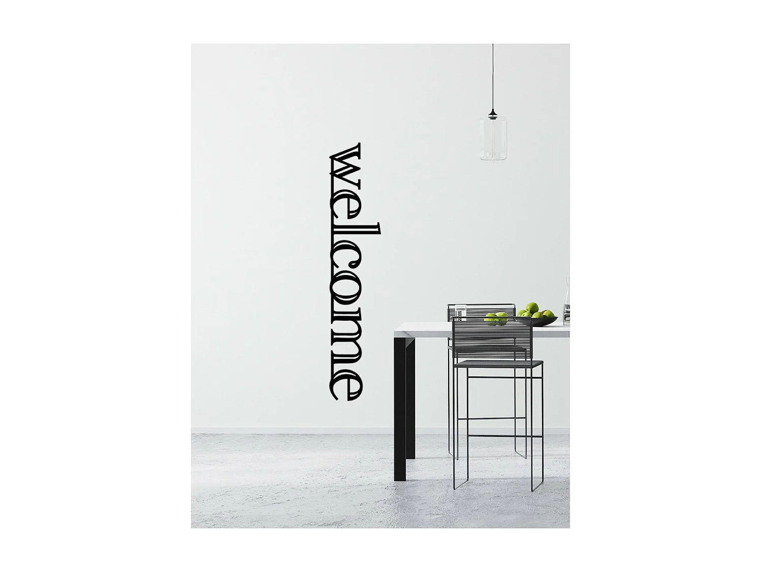 Decoración de Metal Welcome 2, Negro, 20x1,5x100 cm, EPIKASA