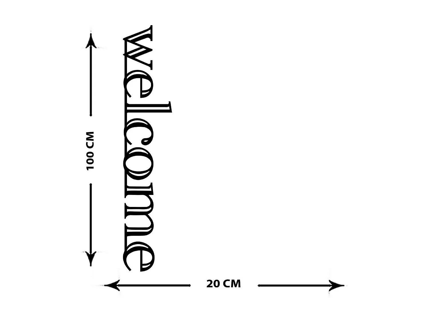 Decoración de Metal Welcome 2, Negro, 20x1,5x100 cm, EPIKASA
