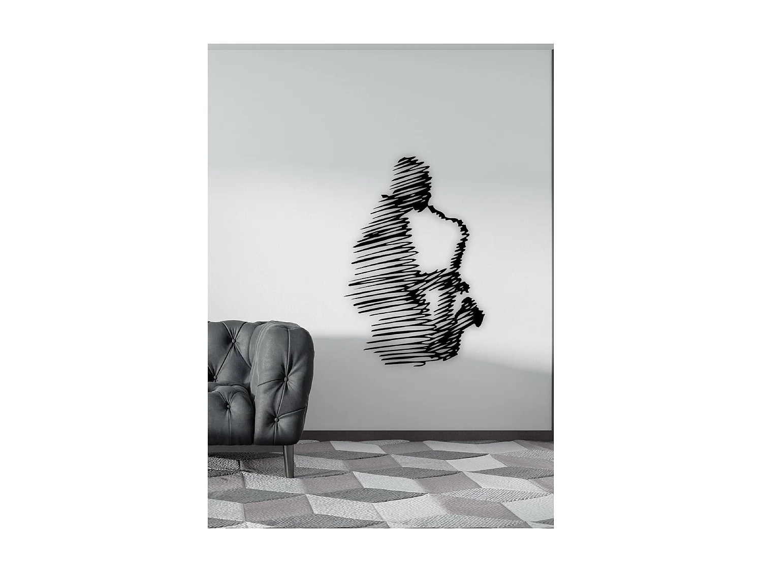 Dekoracja Metalowa Jazz 2, Czarny, 68x1,5x100 cm, EPIKASA