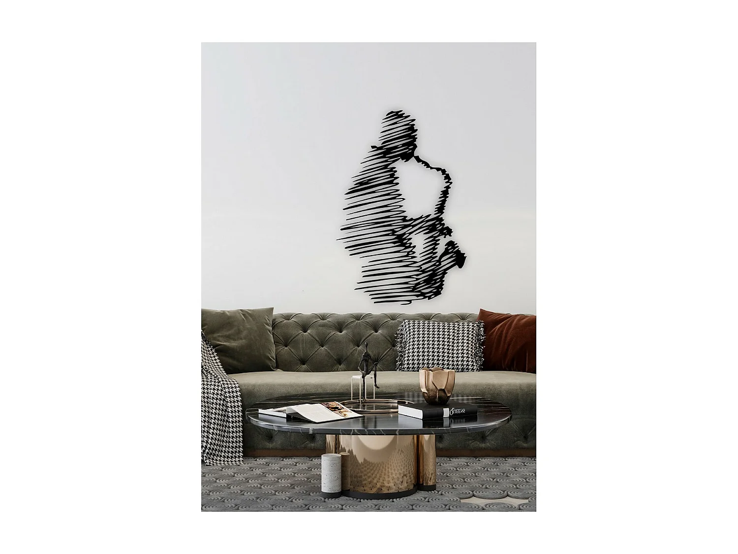 Dekoracja Metalowa Jazz 2, Czarny, 68x1,5x100 cm, EPIKASA