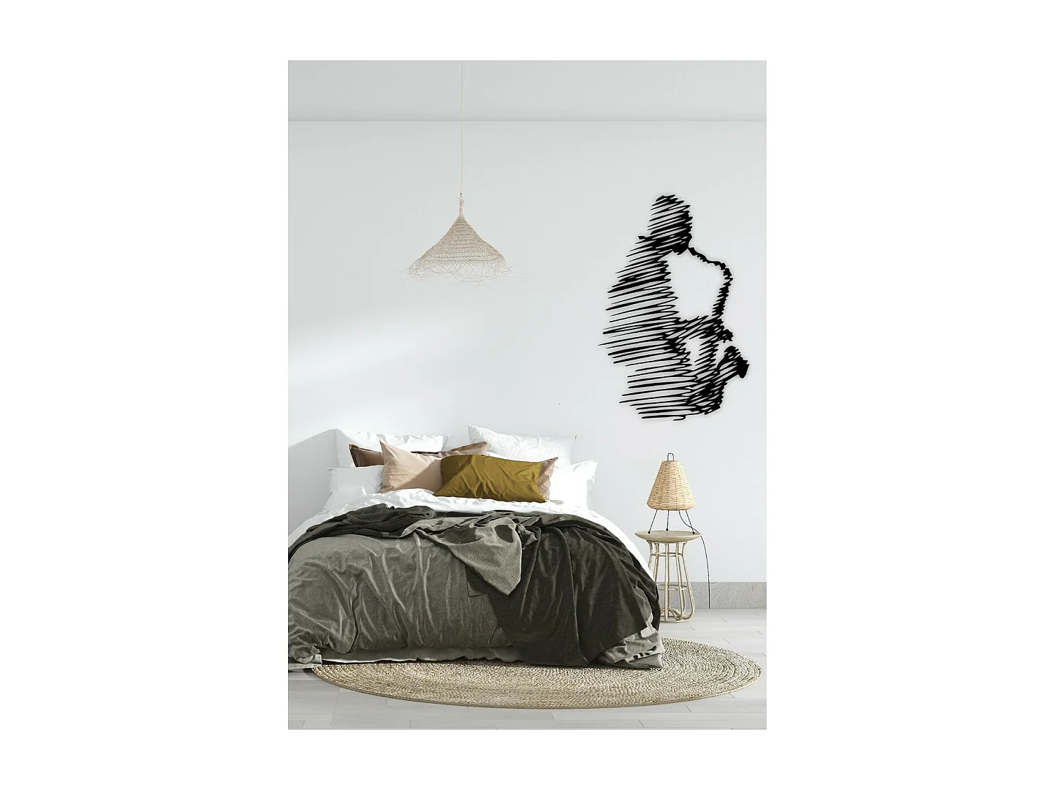 Dekoracja Metalowa Jazz 2, Czarny, 68x1,5x100 cm, EPIKASA