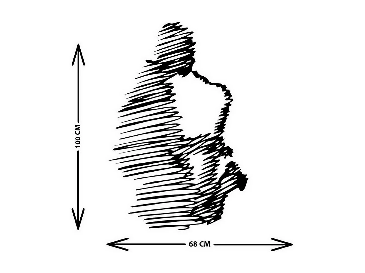 Dekoracja Metalowa Jazz 2, Czarny, 68x1,5x100 cm, EPIKASA