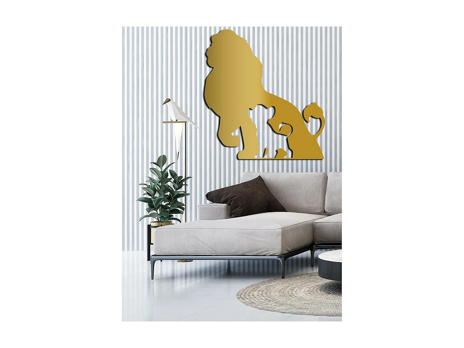 Dekoracja Metalowa Król Lew 1, Złoto, 70x1,5x76 cm, EPIKASA