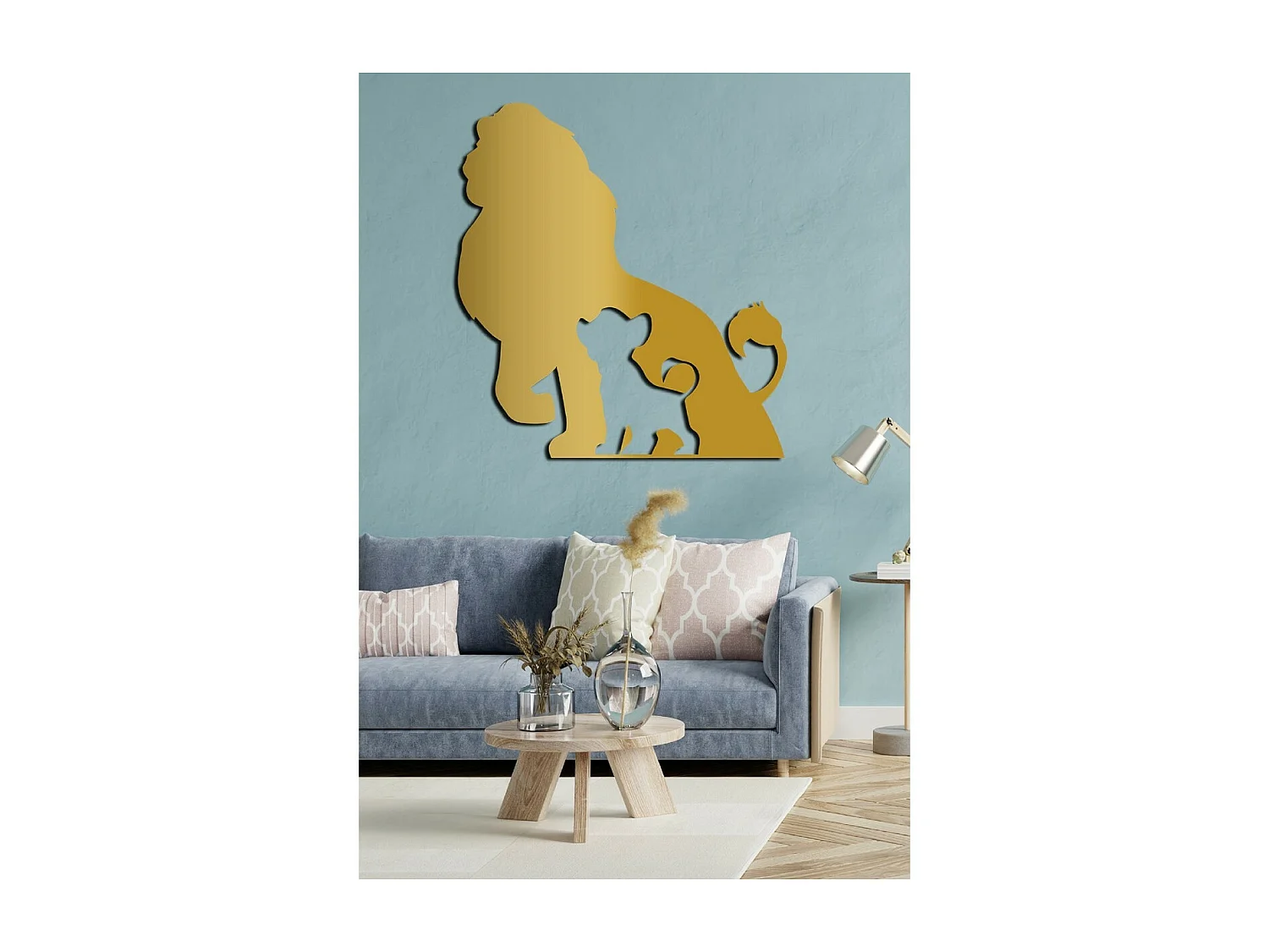 Dekoracja Metalowa Król Lew 1, Złoto, 70x1,5x76 cm, EPIKASA