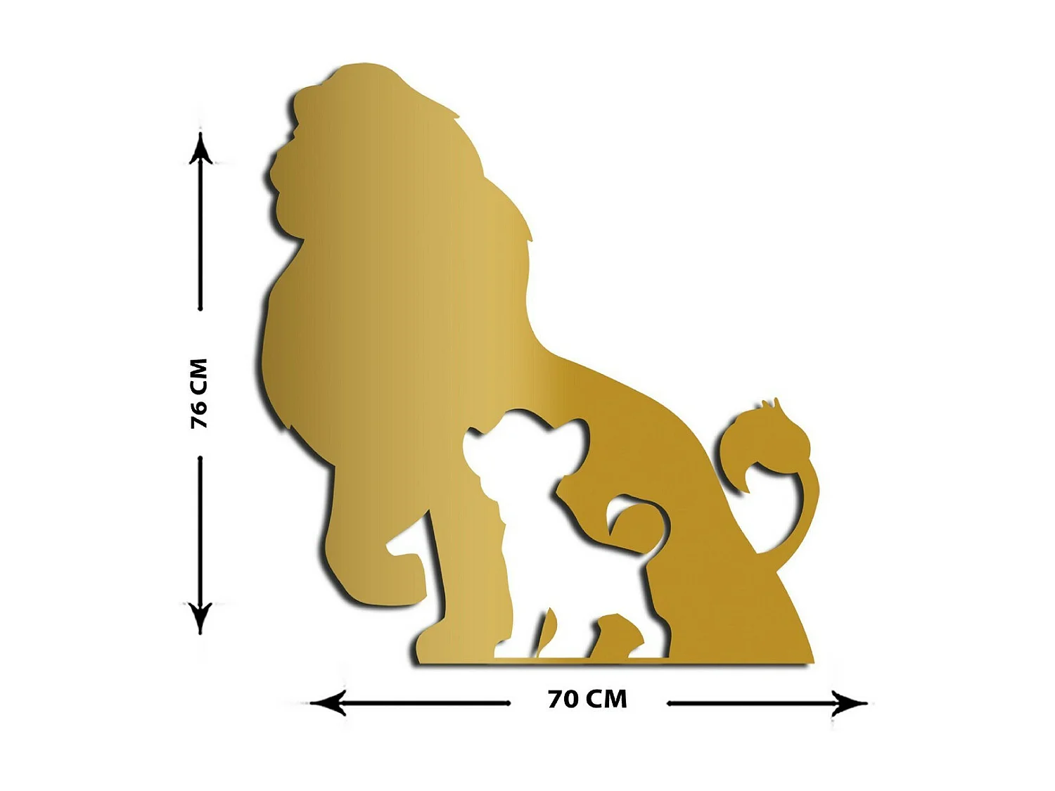 Dekoracja Metalowa Król Lew 1, Złoto, 70x1,5x76 cm, EPIKASA