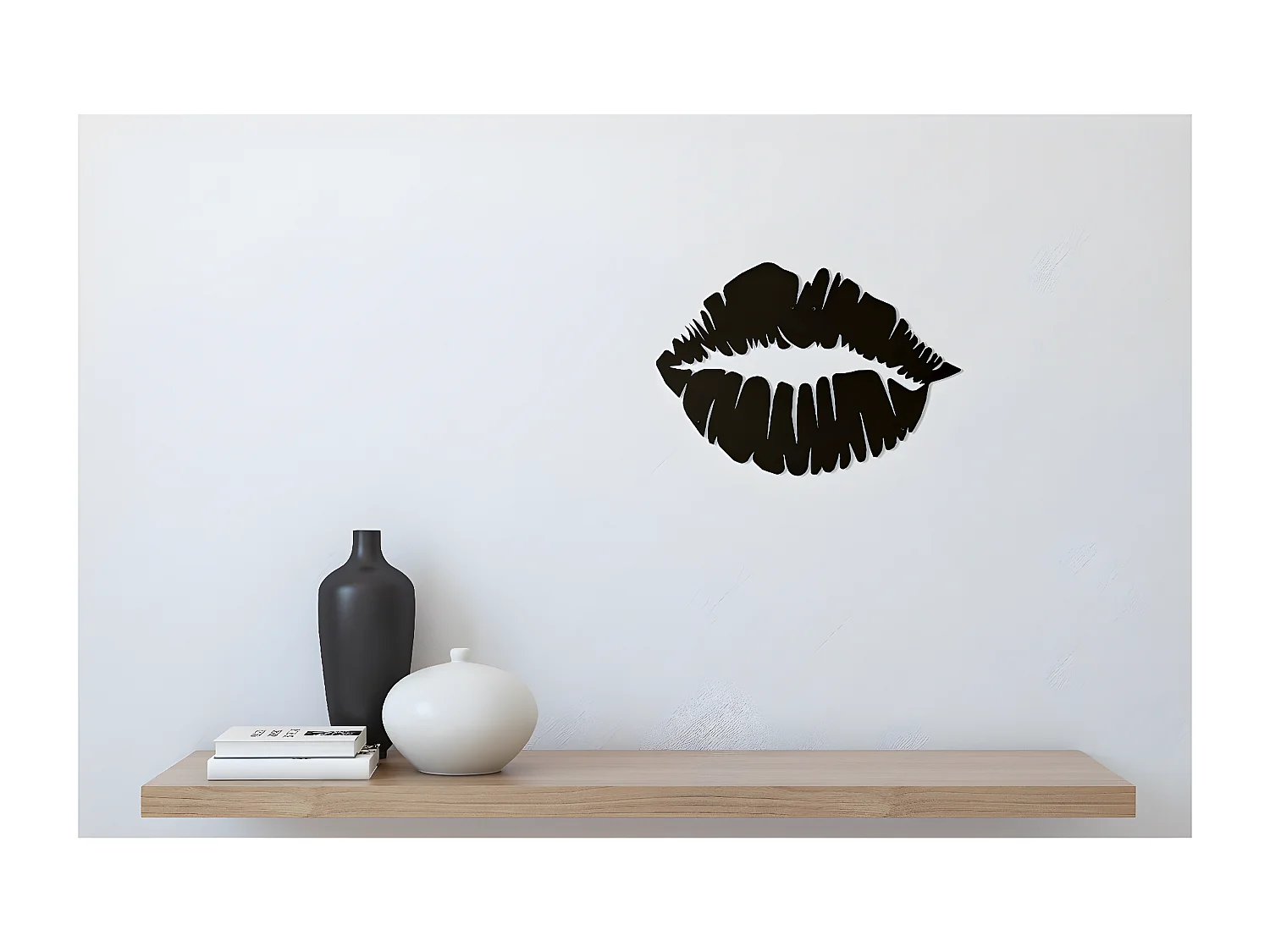 Metalen Decoratie Kus 2 - Zwart - 48x1,5x33 cm - EPIKASA