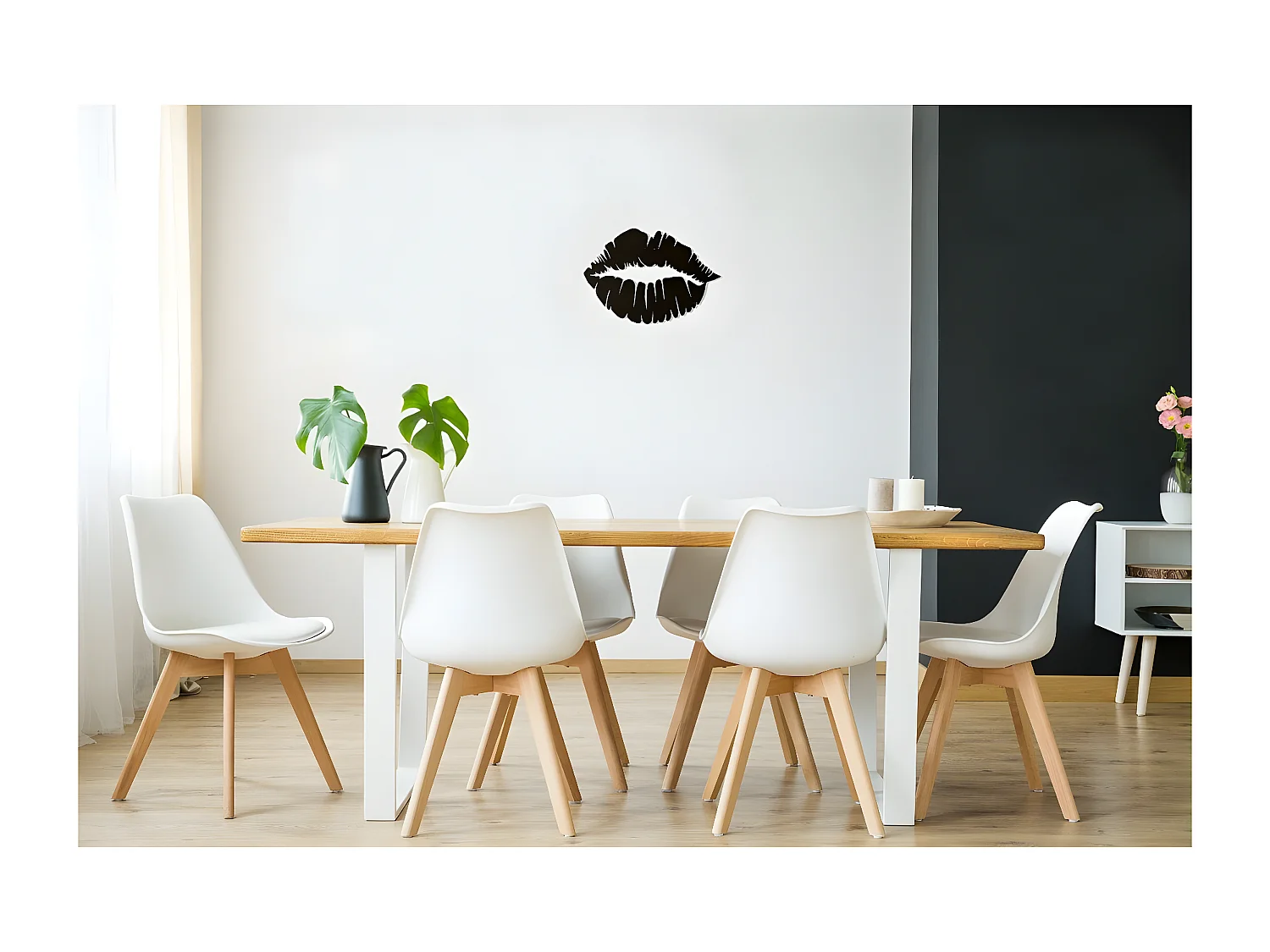 Metalen Decoratie Kus 2 - Zwart - 48x1,5x33 cm - EPIKASA