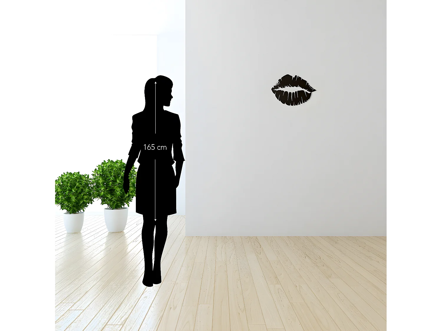 Metalen Decoratie Kus 2 - Zwart - 48x1,5x33 cm - EPIKASA