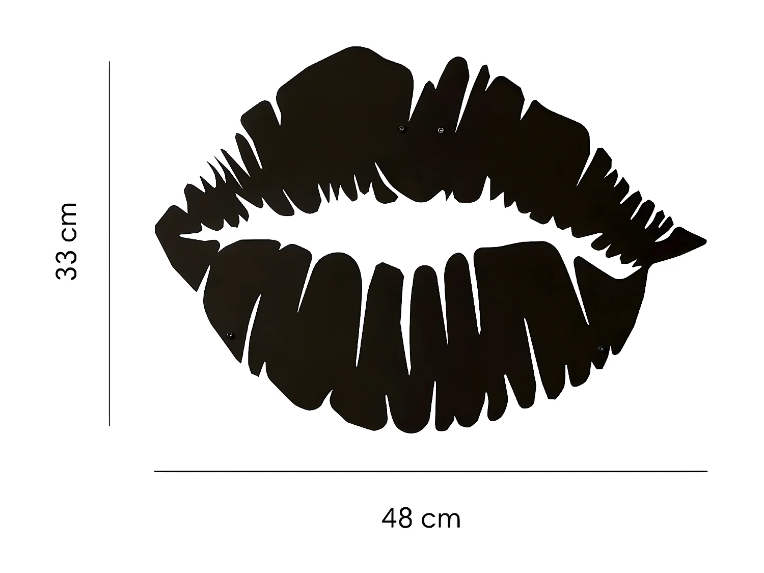Metalen Decoratie Kus 2 - Zwart - 48x1,5x33 cm - EPIKASA