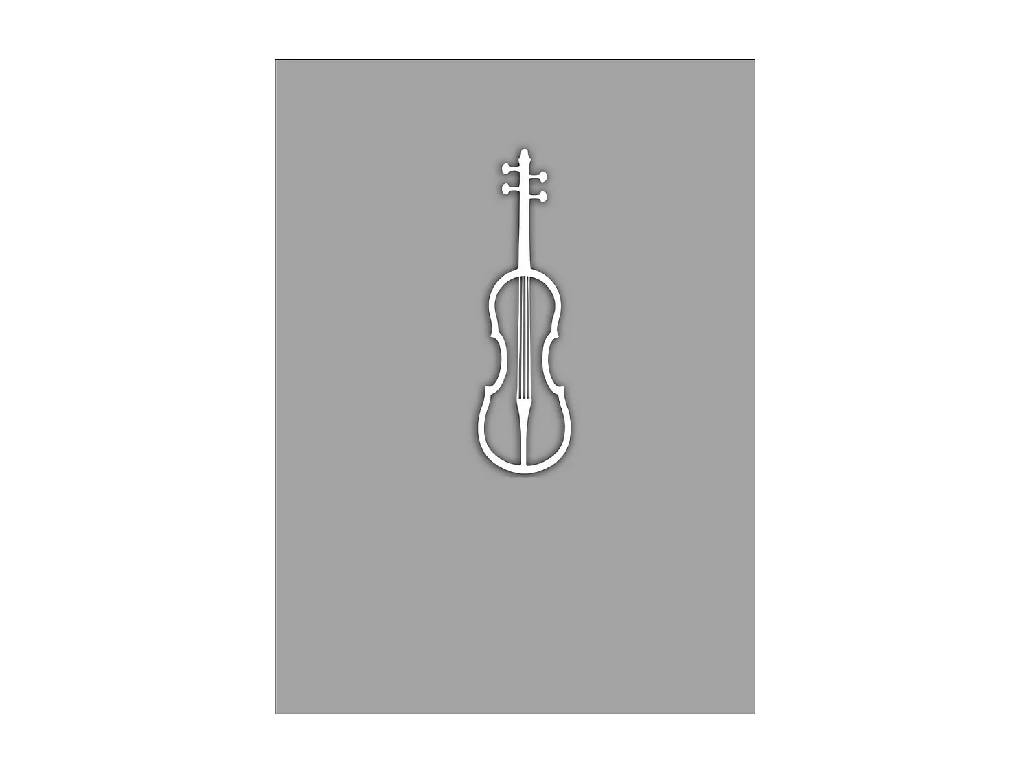 Décoration en Métal Violon 2, Blanc, 29x1,5x100 cm, EPIKASA