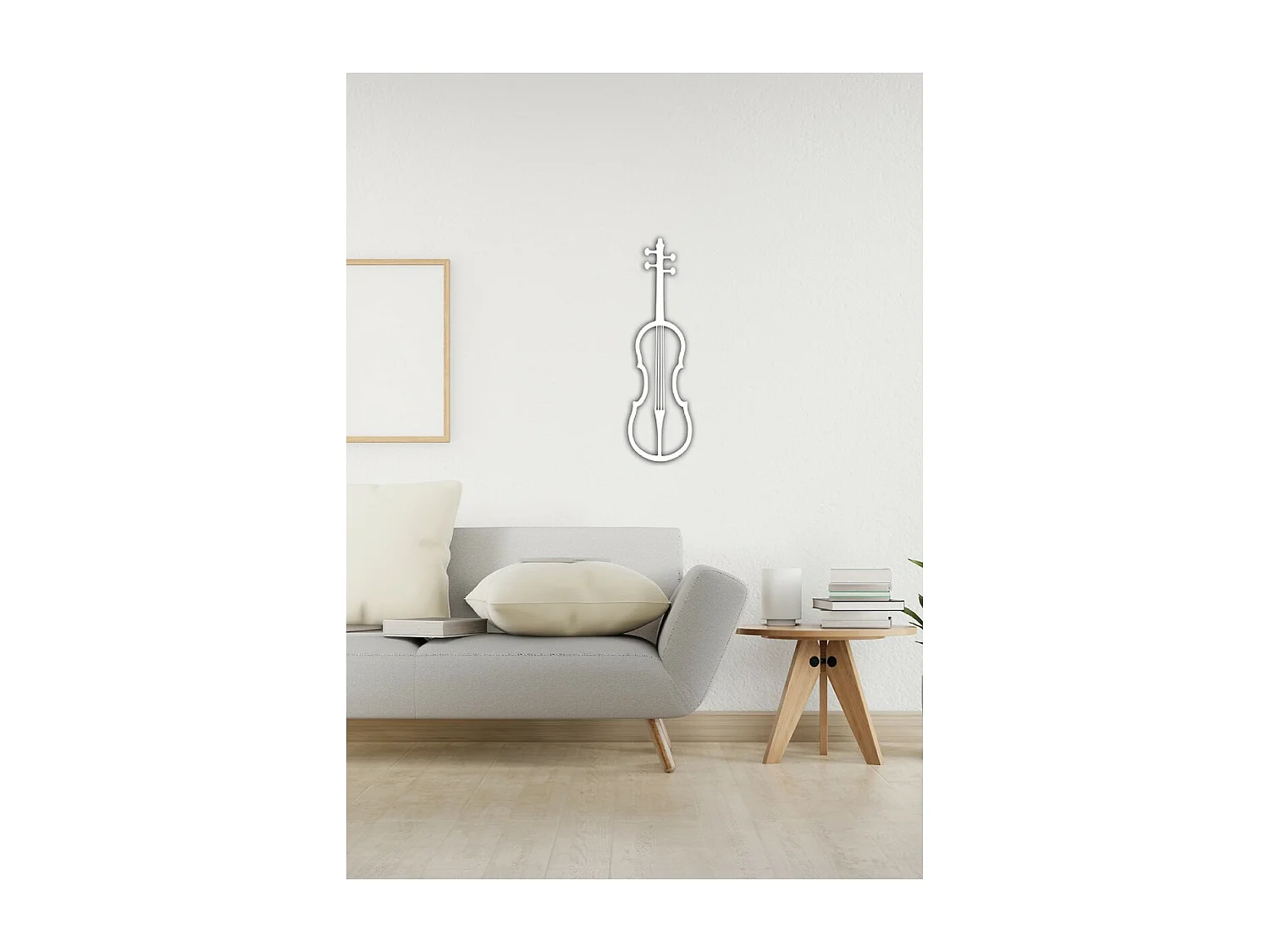 Décoration en Métal Violon 2, Blanc, 29x1,5x100 cm, EPIKASA