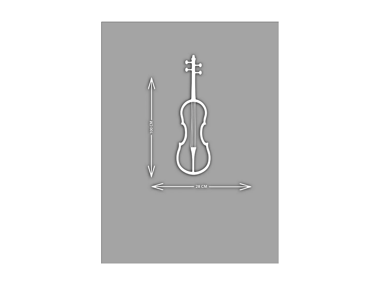 Décoration en Métal Violon 2, Blanc, 29x1,5x100 cm, EPIKASA