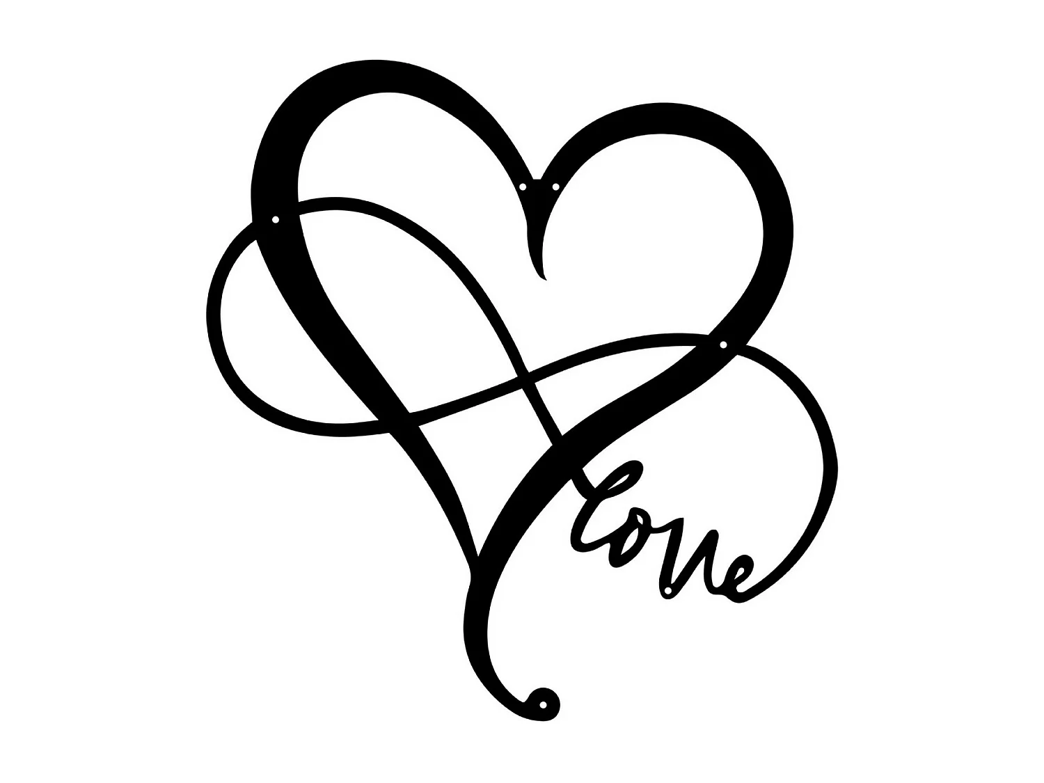 Decoração em Metal Amor 1, Preto, 48x1,5x50 cm, EPIKASA