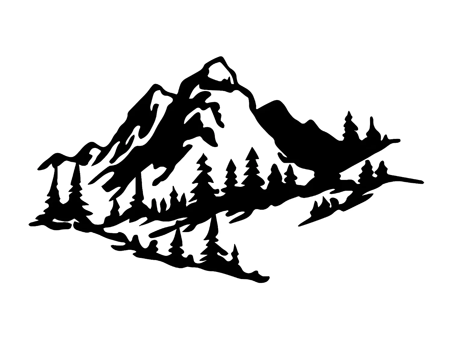 Decorazione in Metallo Montagne 10, Nero, 70x1,5x40 cm, EPIKASA