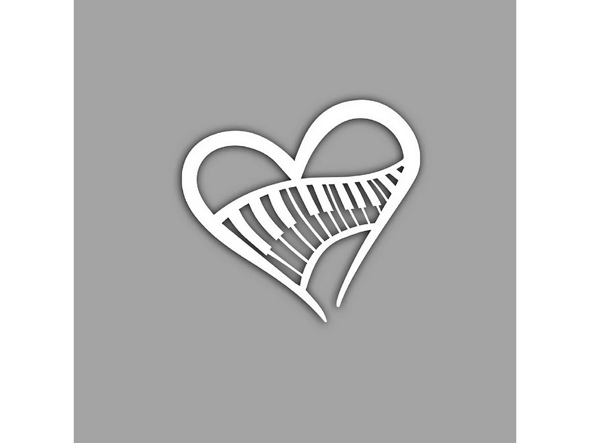 Dekoracja Metalowa Serce 4, Biały, 65x1,5x61 cm, EPIKASA