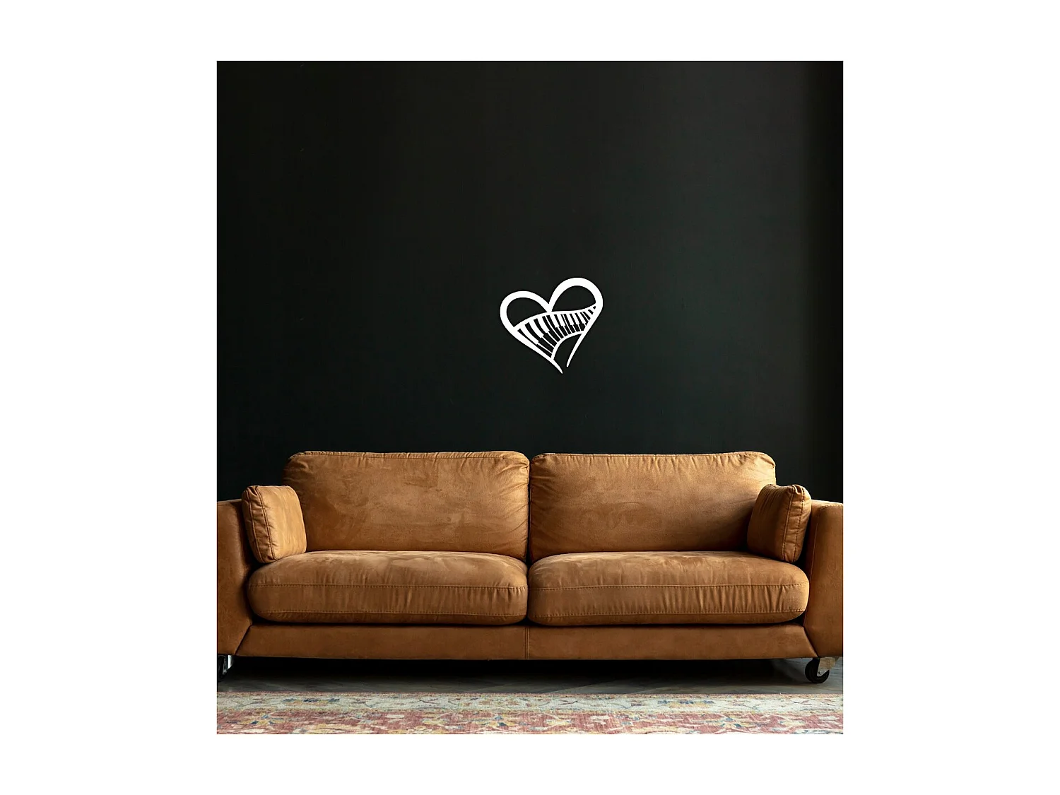 Dekoracja Metalowa Serce 4, Biały, 65x1,5x61 cm, EPIKASA