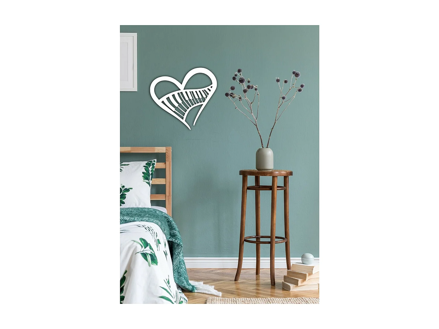 Dekoracja Metalowa Serce 4, Biały, 65x1,5x61 cm, EPIKASA