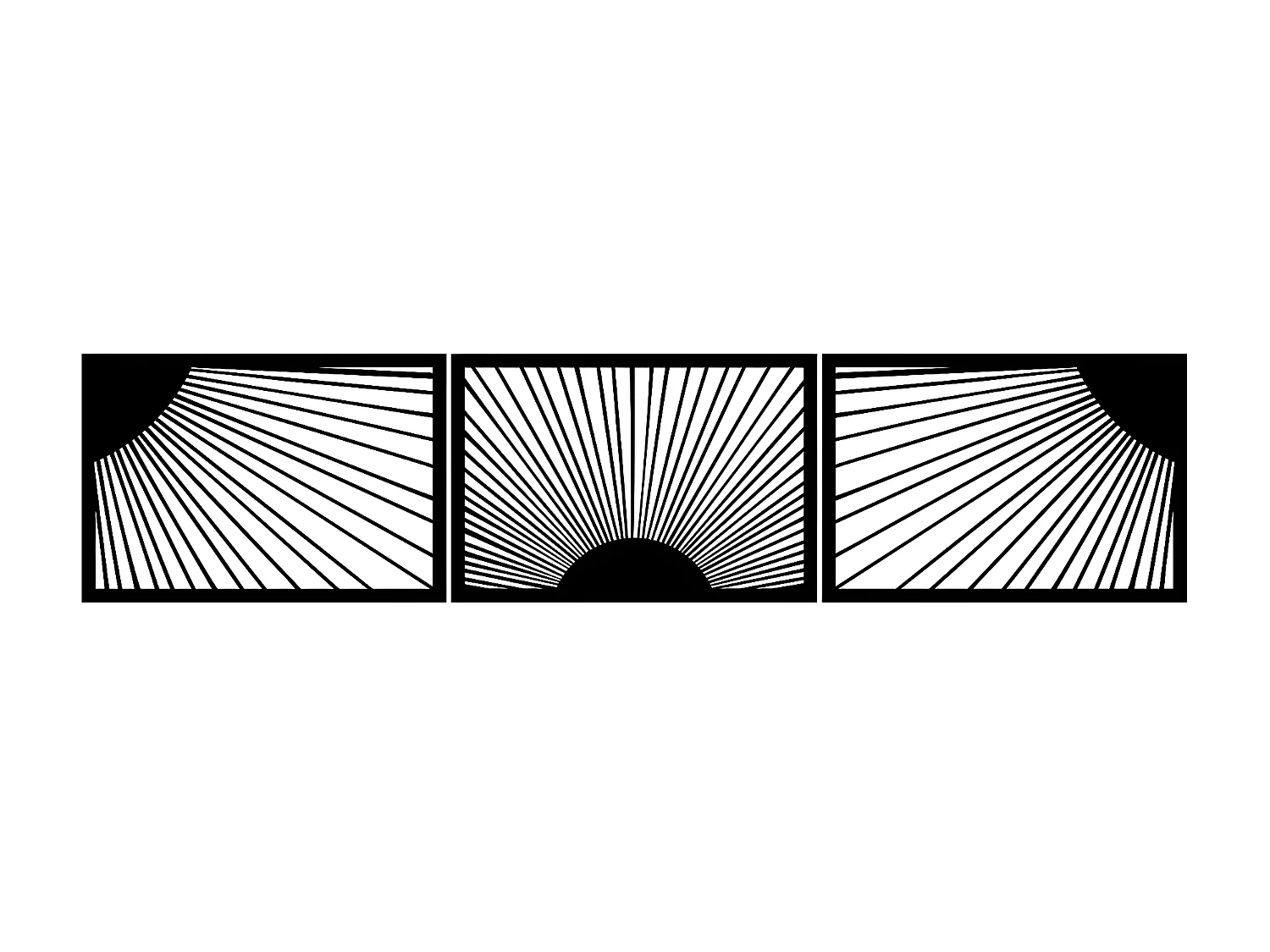 Décoration en Métal Lumière du soleil, Noir, 200x1,5x44 cm, EPIKASA