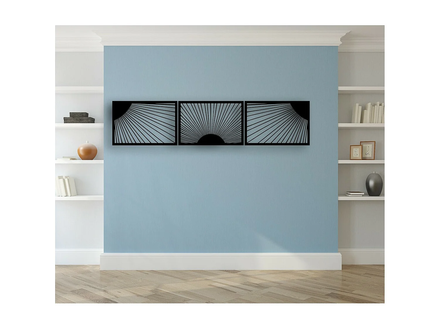 Décoration en Métal Lumière du soleil, Noir, 200x1,5x44 cm, EPIKASA