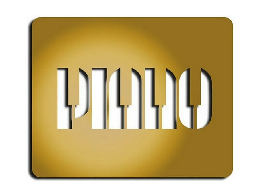 Décoration en Métal Piano 1, Or, 53x1,5x42 cm, EPIKASA