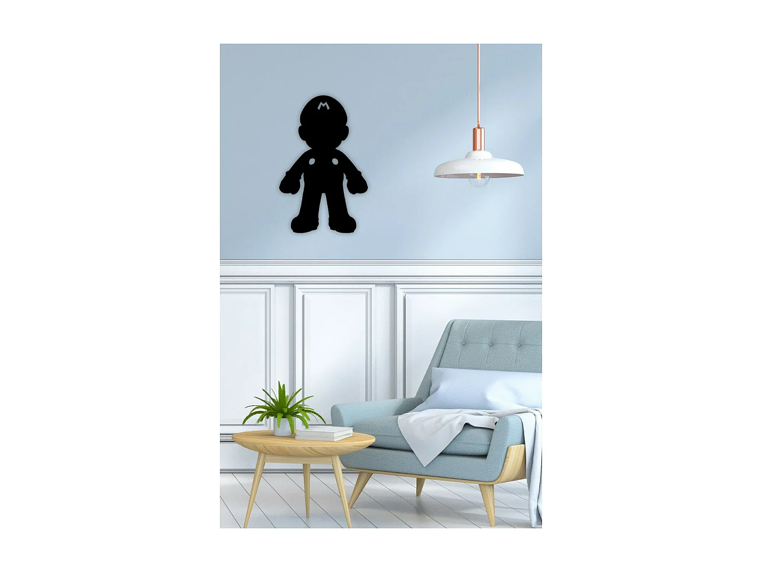 Décoration en Métal Super Mario 3, Noir, 35x1,5x55 cm, EPIKASA