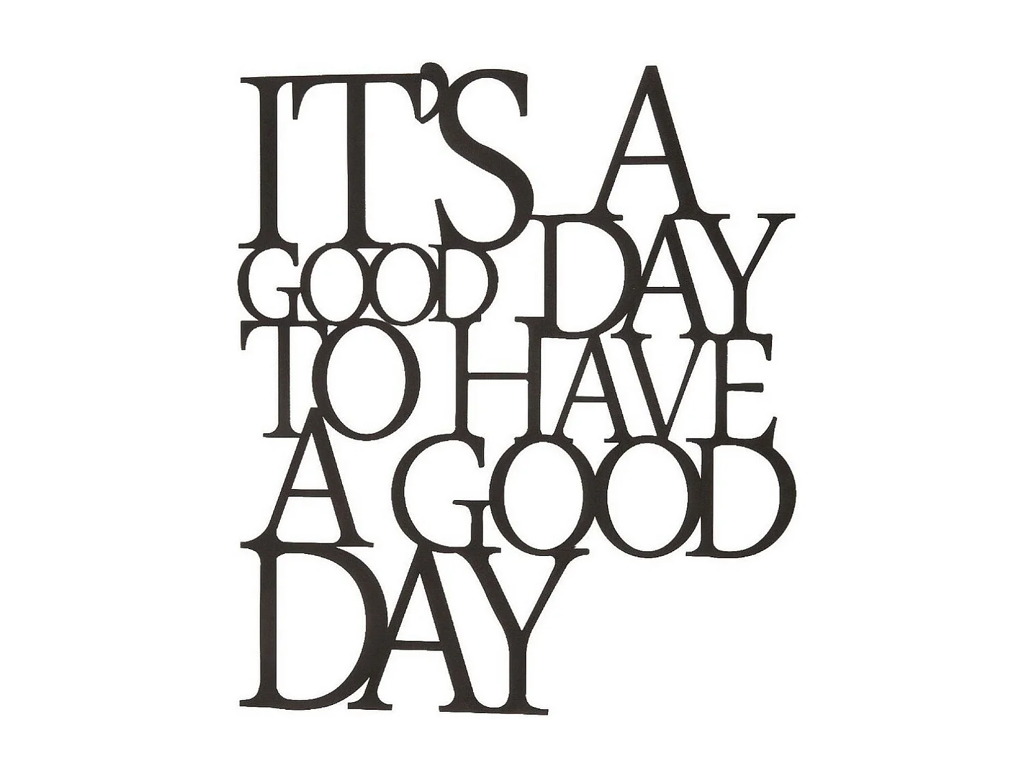 Décoration en Métal Good Day 1, Noir, 61x1,5x70 cm, EPIKASA