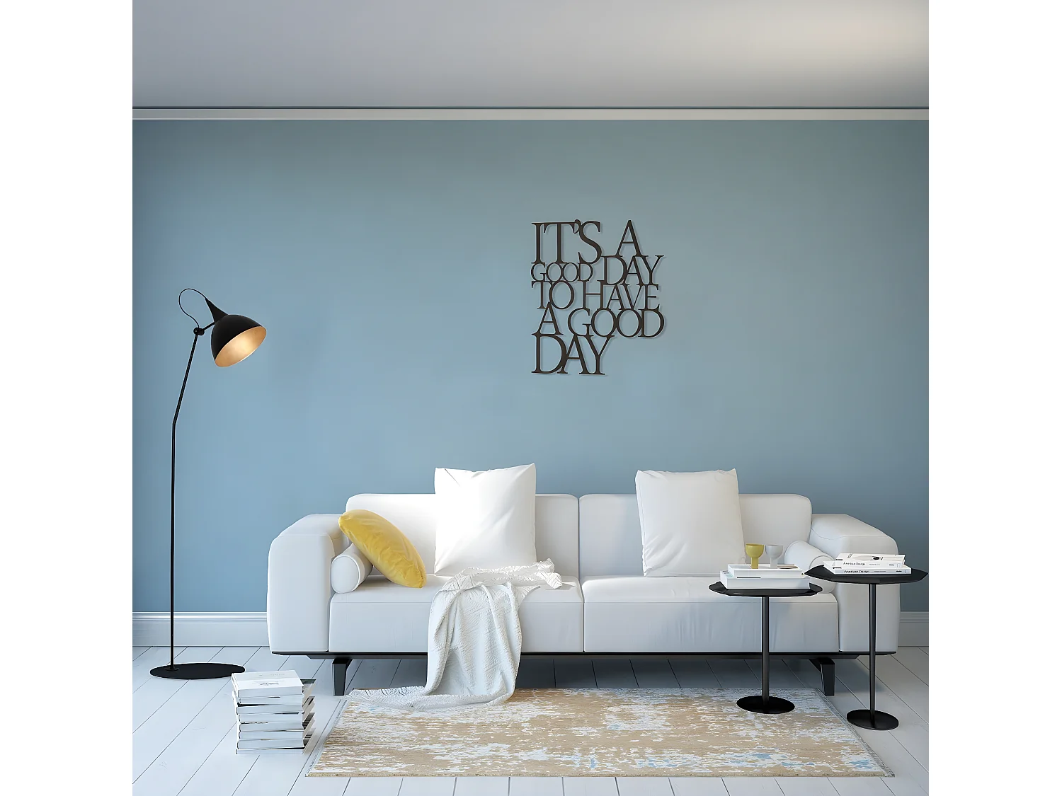 Décoration en Métal Good Day 1, Noir, 61x1,5x70 cm, EPIKASA