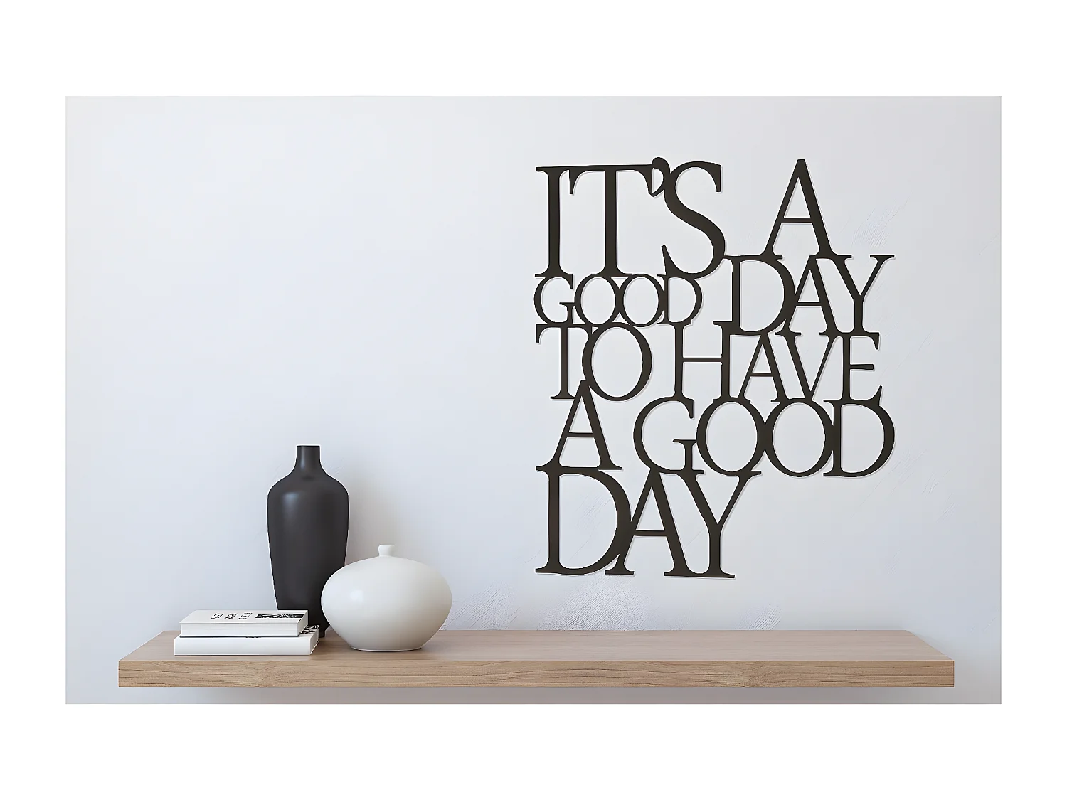 Décoration en Métal Good Day 1, Noir, 61x1,5x70 cm, EPIKASA