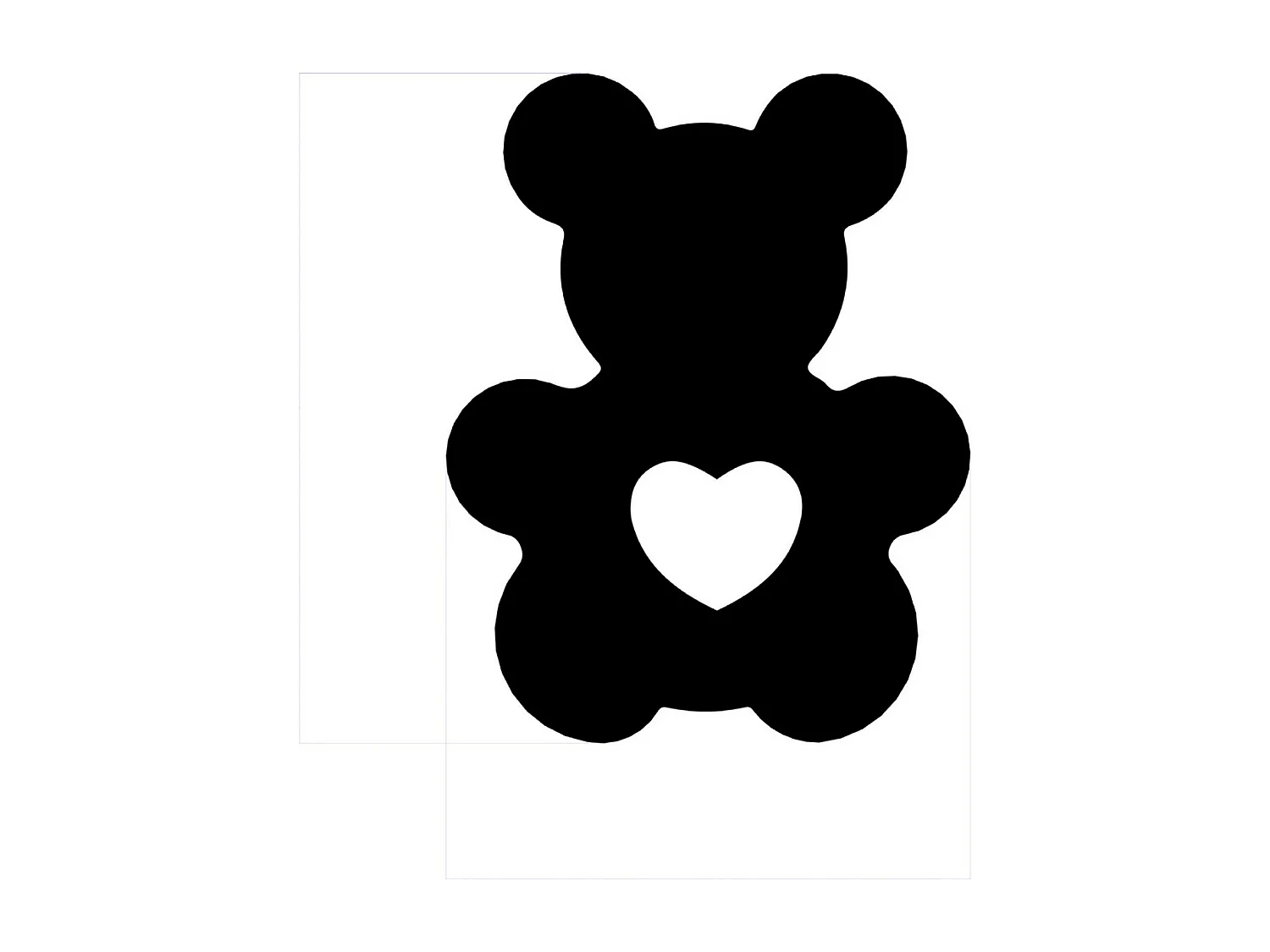 Decoração em Metal Ursinho, Preto, 50x1,5x64 cm, EPIKASA