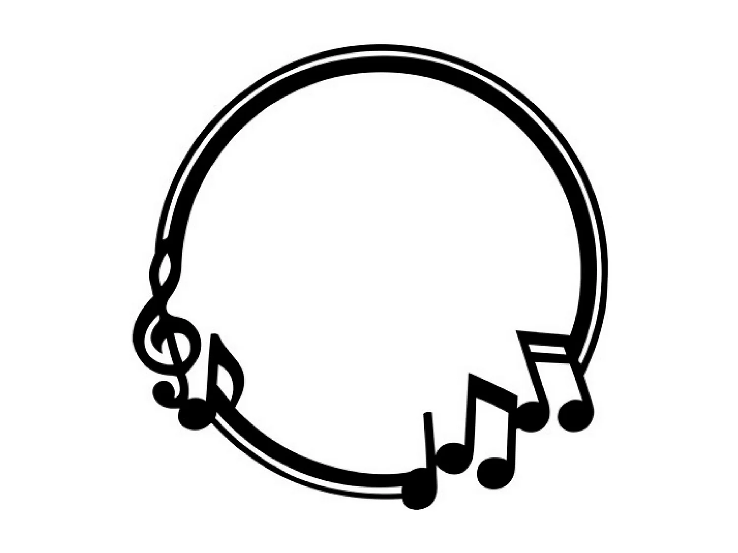 Décoration en Métal Notes Cercle, Noir, 82x1,5x80 cm, EPIKASA