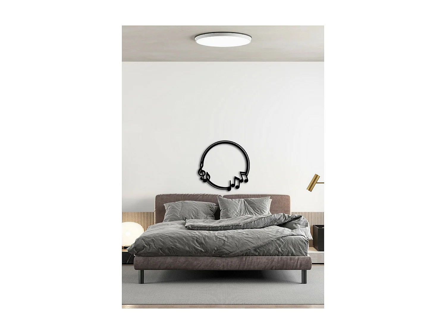 Décoration en Métal Notes Cercle, Noir, 82x1,5x80 cm, EPIKASA