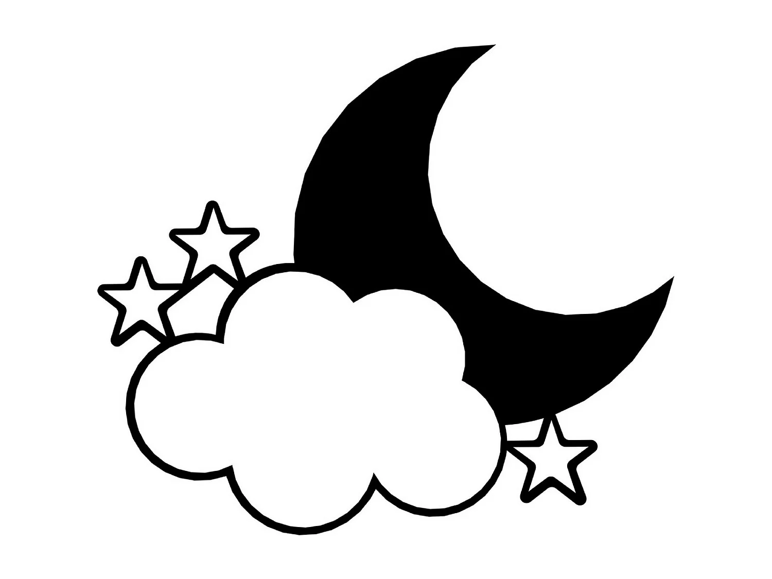 Décoration en Métal Lune 5, Noir, 59x1,5x50 cm, EPIKASA