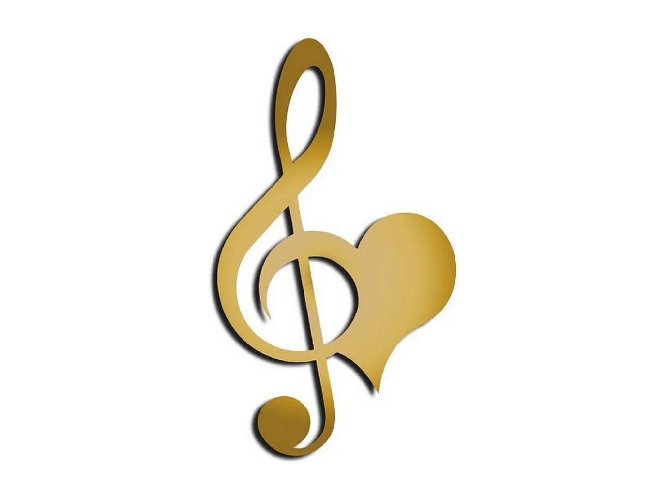 Décoration en Métal Clé de Violon 12, Or, 35x1,5x60 cm, EPIKASA