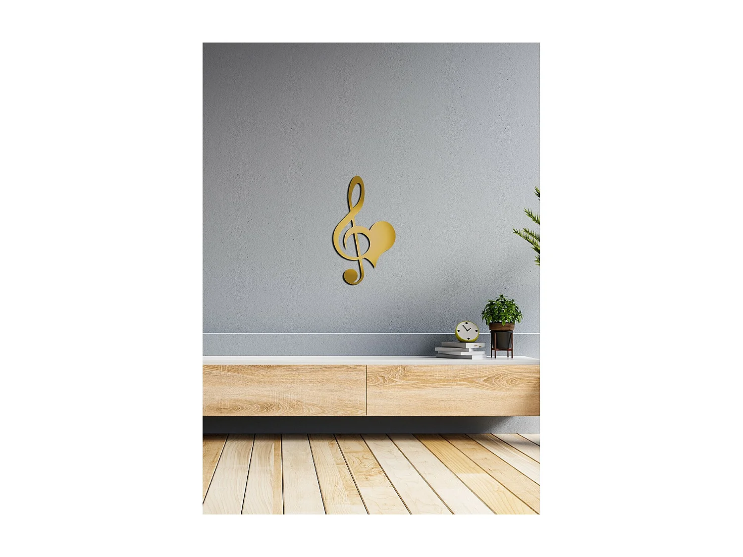 Décoration en Métal Clé de Violon 12, Or, 35x1,5x60 cm, EPIKASA